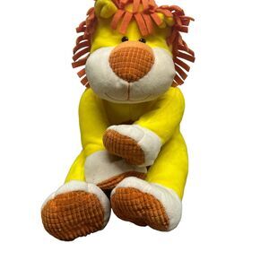 lion stuffed plush animal 12” bright yellow animaladventure